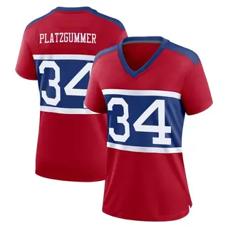 New York Giants Women's Sandro Platzgummer Game Century Alternate Jersey - Red